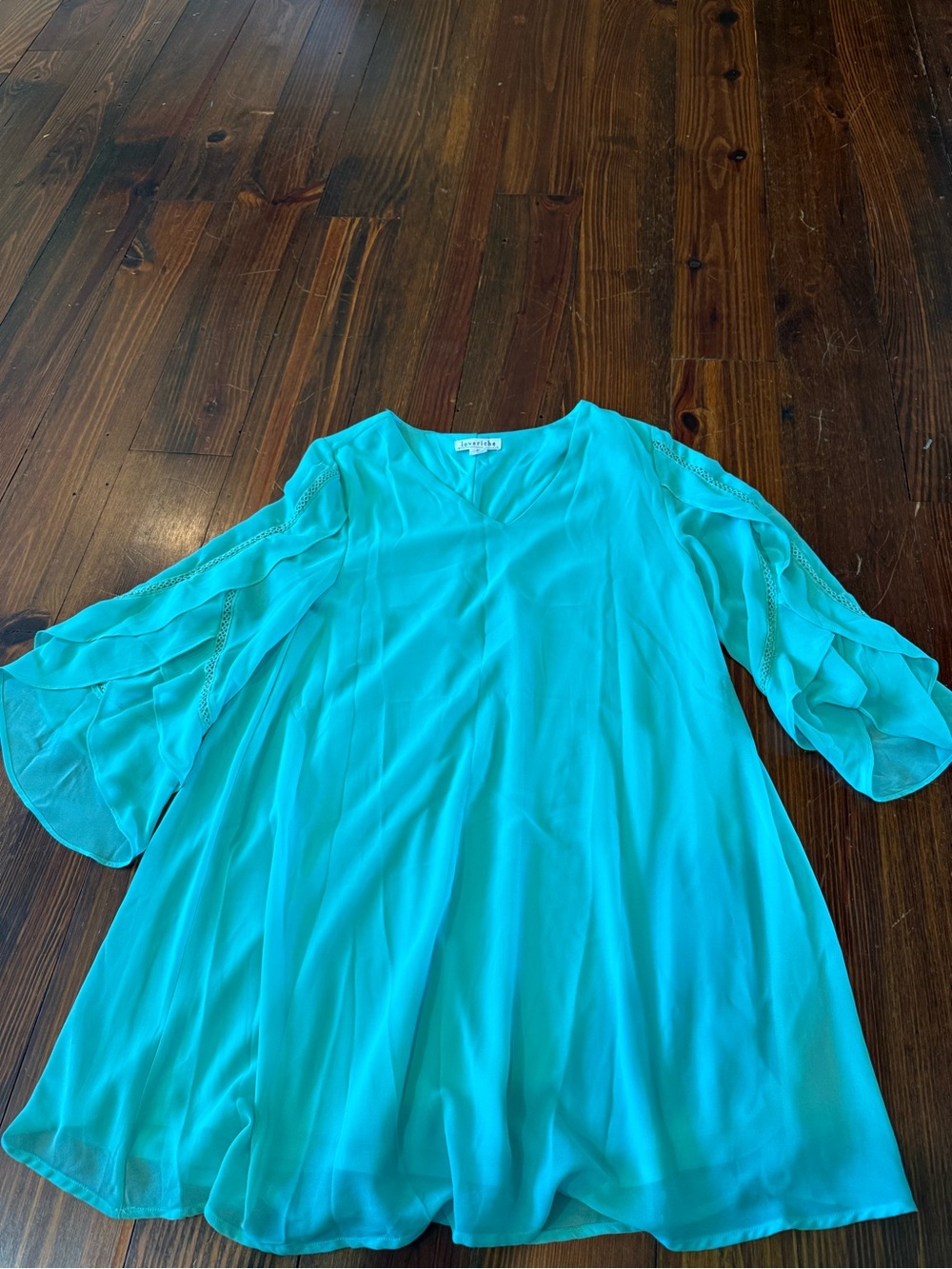 Love Riche Turquoise V-Neck dress